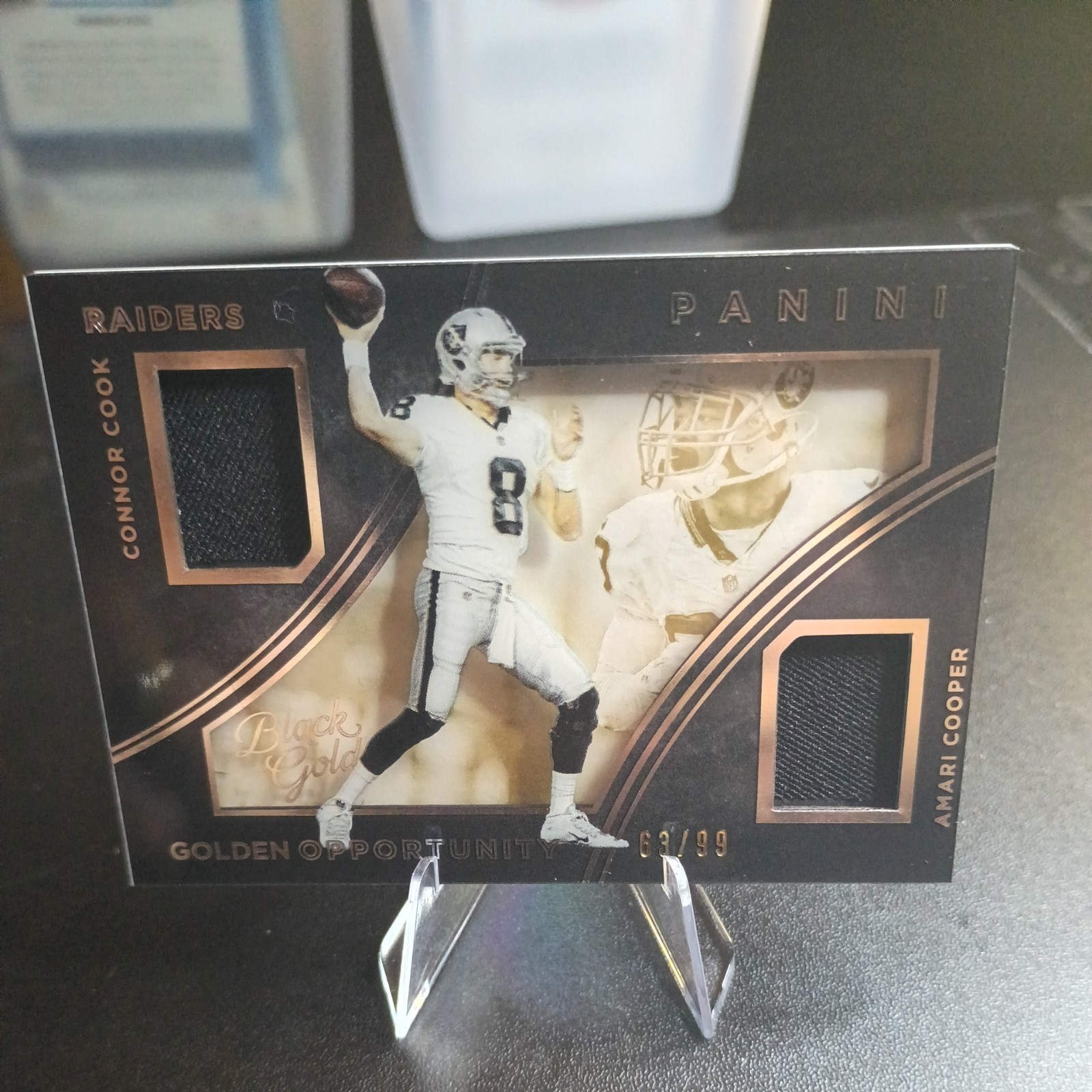 2016 Panini Black Gold Golden Opp Mat White Gold #3 Amari Cooper/Cook RC 63/99 2016 Panini Black Gold Golden Opp Mat White Gold #3 Amari Cooper/Cook RC 63/99