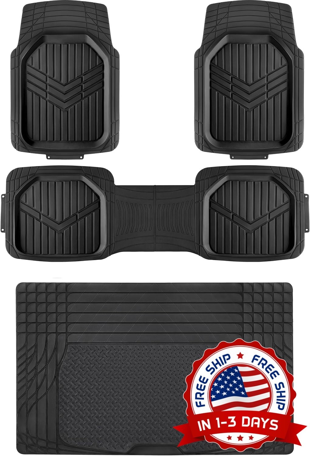 Alfombrillas de PVC resistentes de 4pc con revestimiento de carga y parte traser