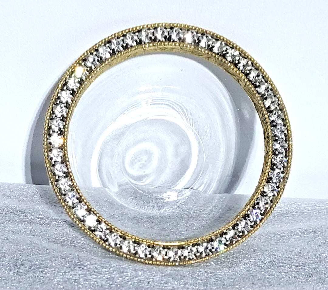 VTG French Glass Ashtray Rhinestone Trinket Dish Goldtone Mid Century Mini Bowl VTG French Glass Ashtray Rhinestone Trinket Dish Goldtone Mid Century Mini Bowl