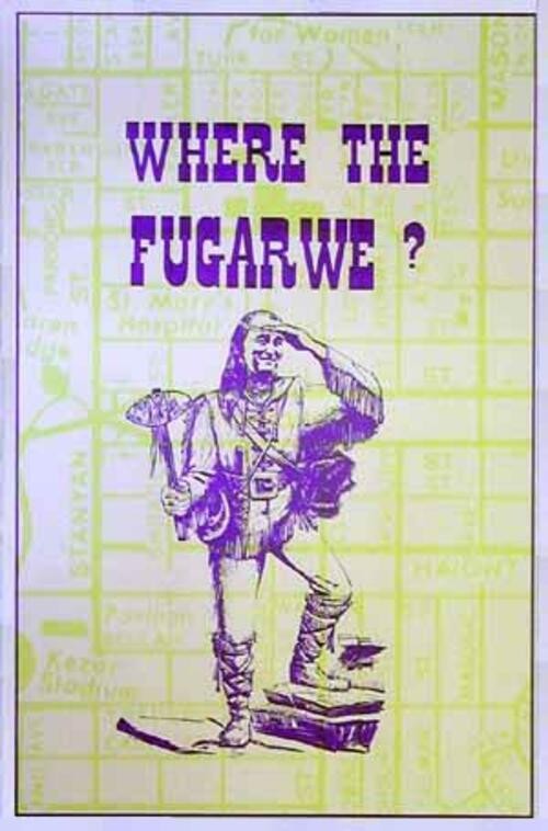 WHERE THE FUGAR WE? Vintage Political Poster by Adrini 1967 WHERE THE FUGAR WE? Vintage Political Poster by Adrini 1967