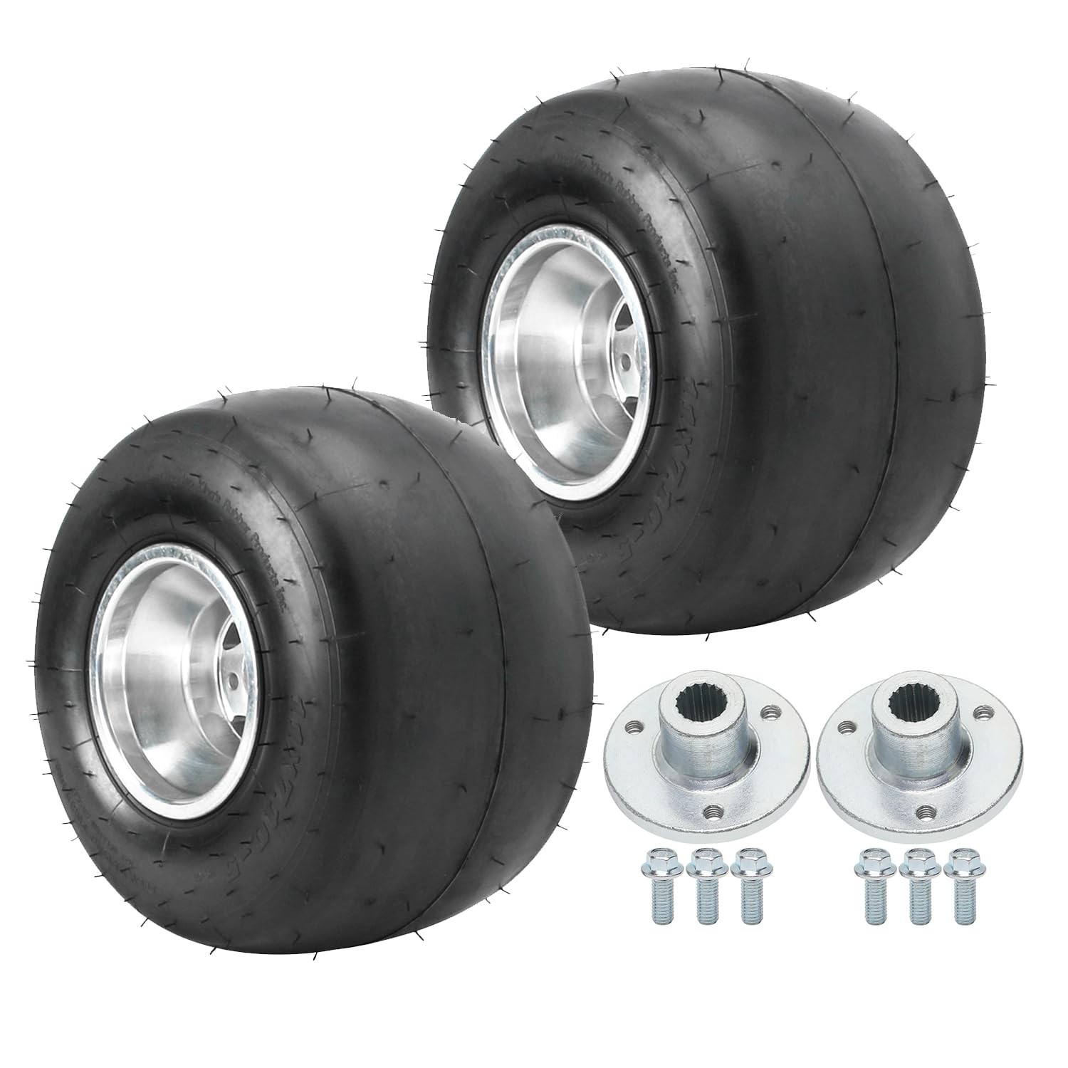 5-Inch Go Kart Wheels 11x7.10-5 2-Pack Rear Aluminum Alloy Rims Rubber Tires