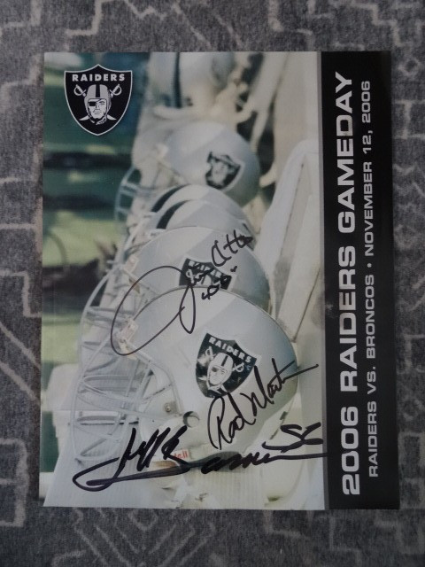 OAKLAND RAIDERS NOW LAS VEGAS GAMEDAY PROGRAM AUTO JIM OTTO ROD MARTIN BARNES OAKLAND RAIDERS NOW LAS VEGAS GAMEDAY PROGRAM AUTO JIM OTTO ROD MARTIN BARNES