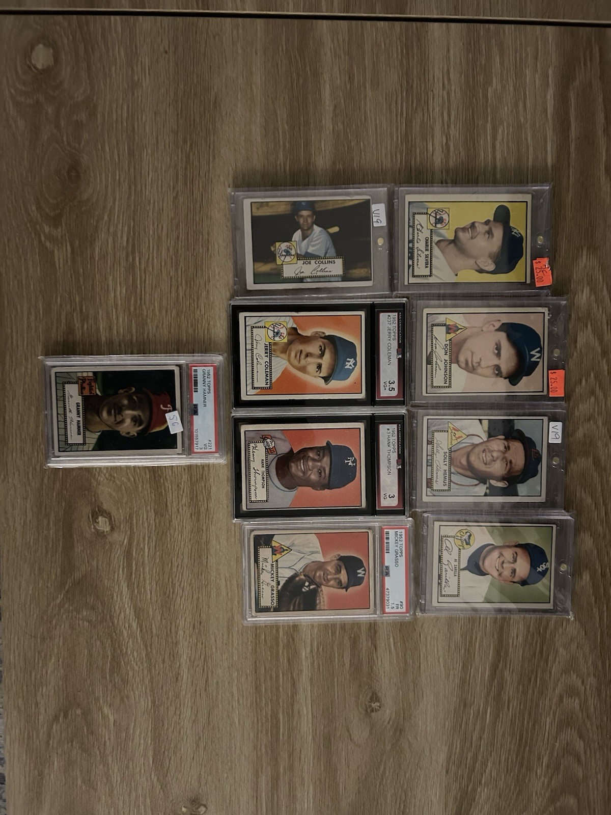 1952 topps Baseball Lot 