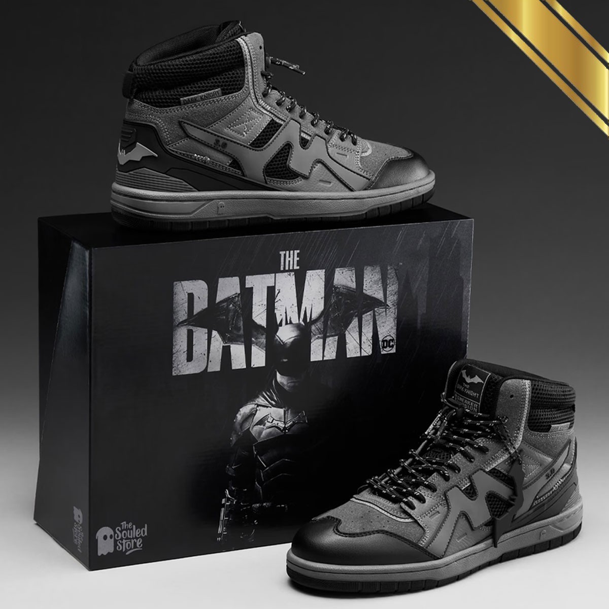 Batman The Dark Knight Men\'s High Top Sneaker Premium Shoe with Collectible Box