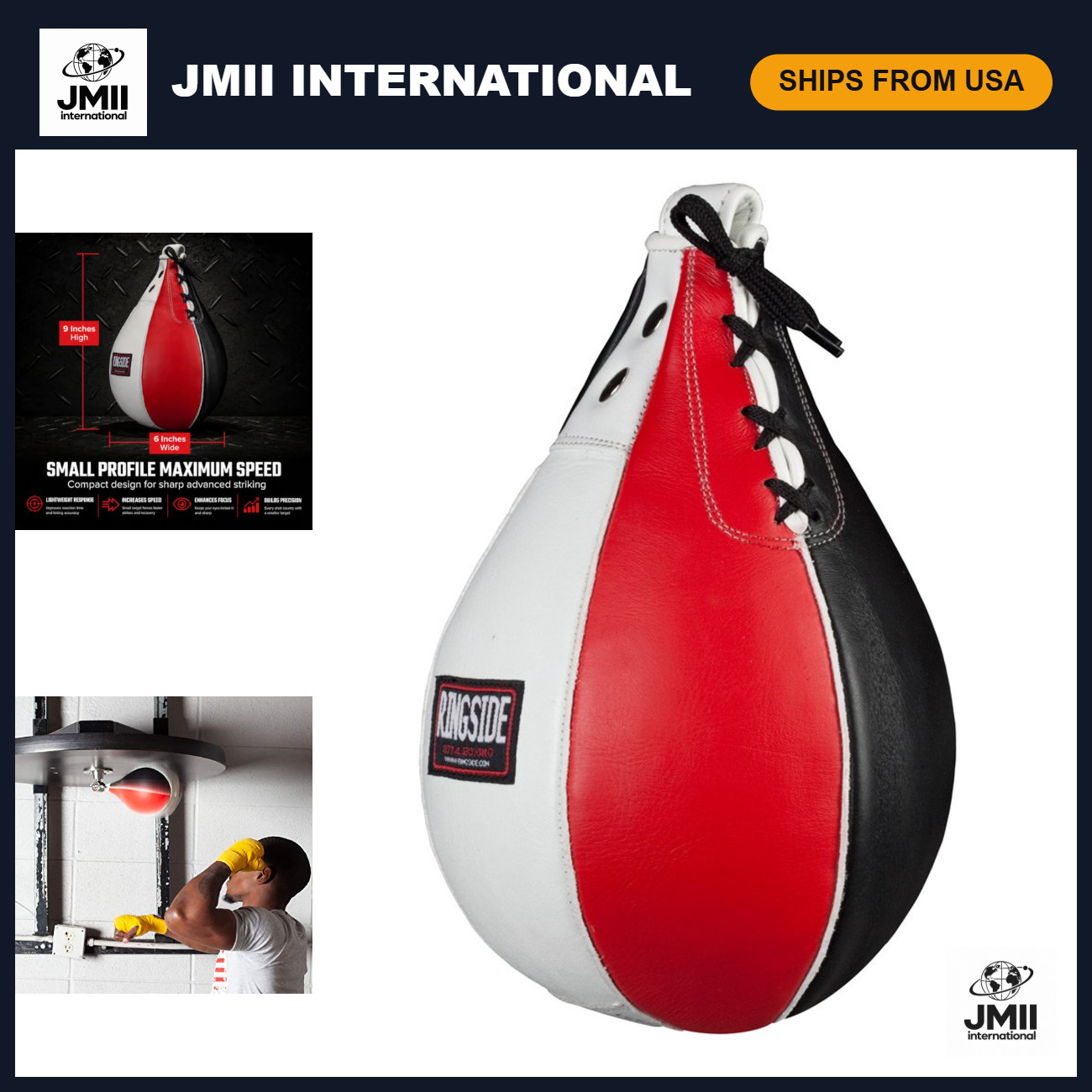 Leather Boxing Speed Bag - Reflex Training, Durable, Adjustable Height, Fitness Leather Boxing Speed Bag - Reflex Training, Durable, Adjustable Height, Fitness