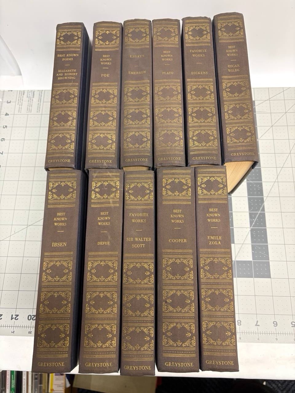 Lot 11 Vtg 1940s Greystone Press Best Known Works Hardcover Books Poe Dickens