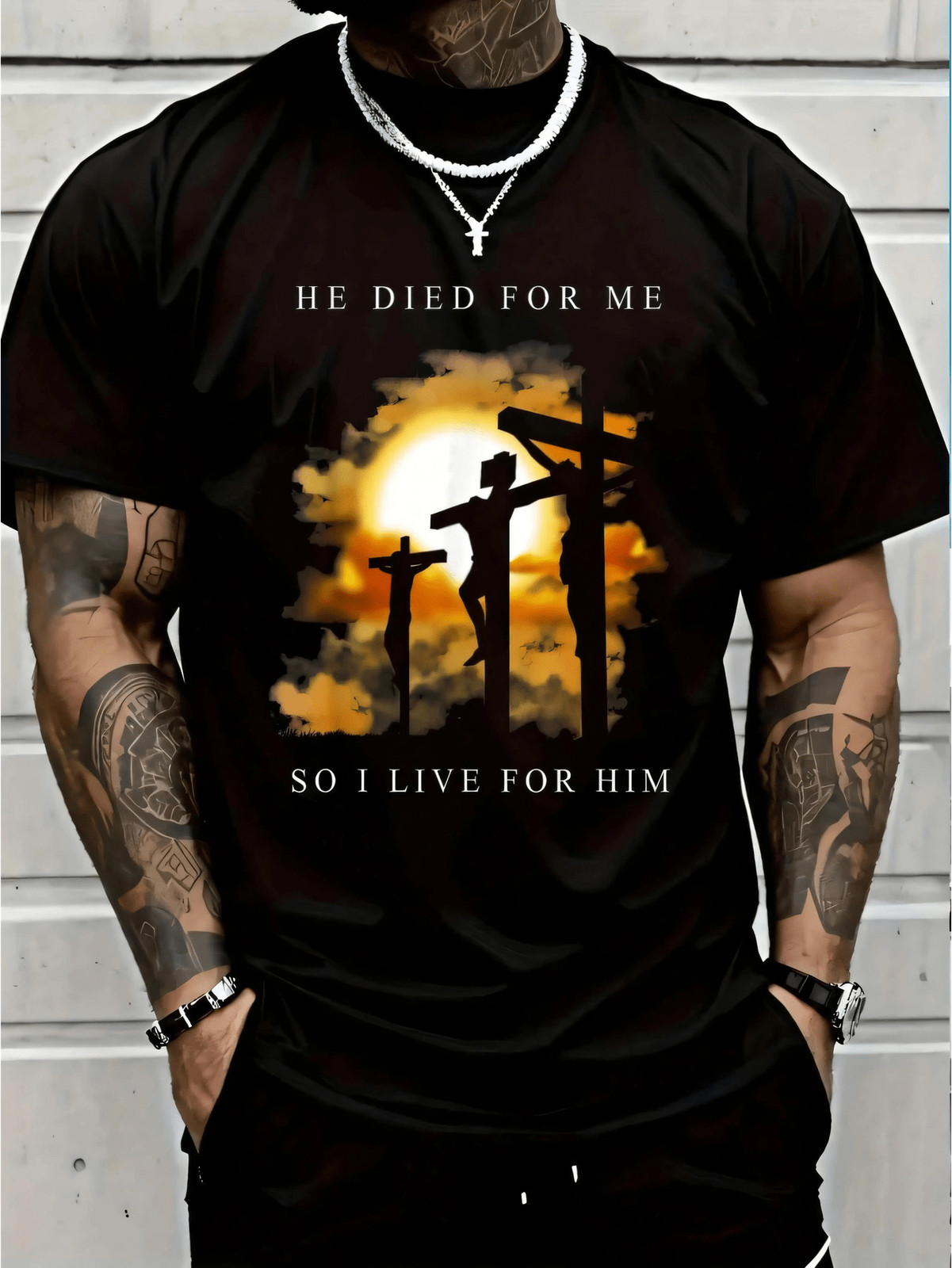 Christian Bible Verse - Jesus Died For Me T-Shirt Women's Men Graphic Christian Bible Verse - Jesus Died For Me T-Shirt Women's Men Graphic