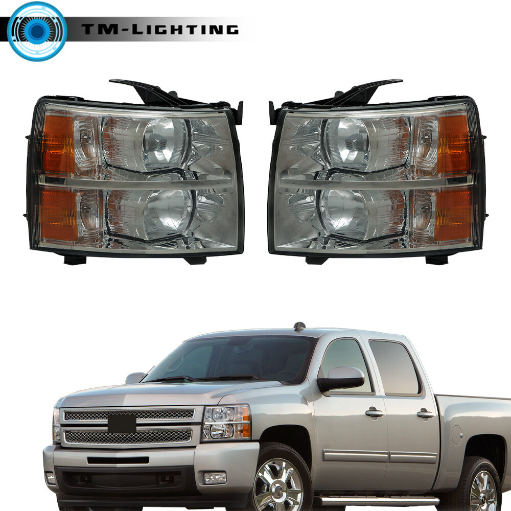 For 2007 2008 2009-2013 Chevrolet Silverado 1500 2500 3500 Pair of Headlights