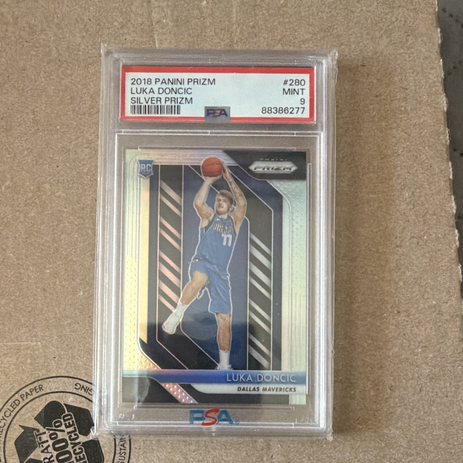 Panini 2018-19 Prizm Luka Doncic #280 Silver Prizm Rookie RC PSA 9 Panini 2018-19 Prizm Luka Doncic #280 Silver Prizm Rookie RC PSA 9