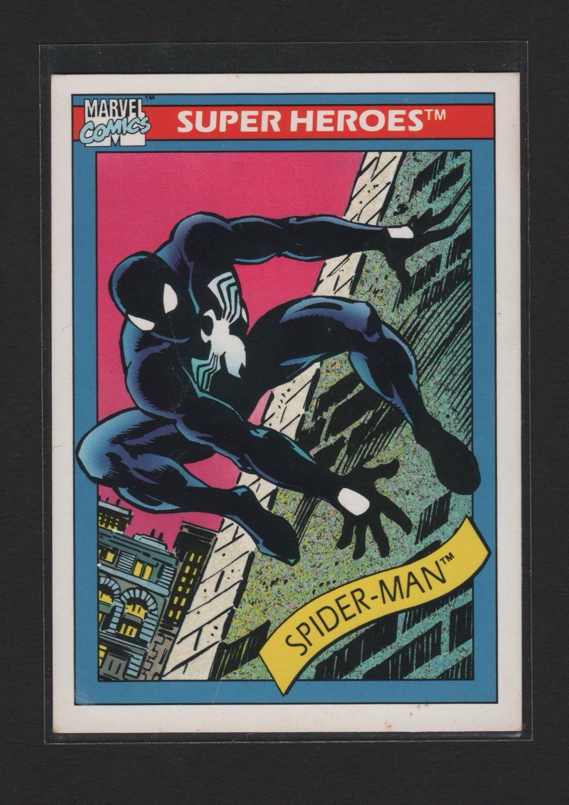 1990 Impel Marvel Universe Series 1 Black Spider-Man Card #2 Super Heroes