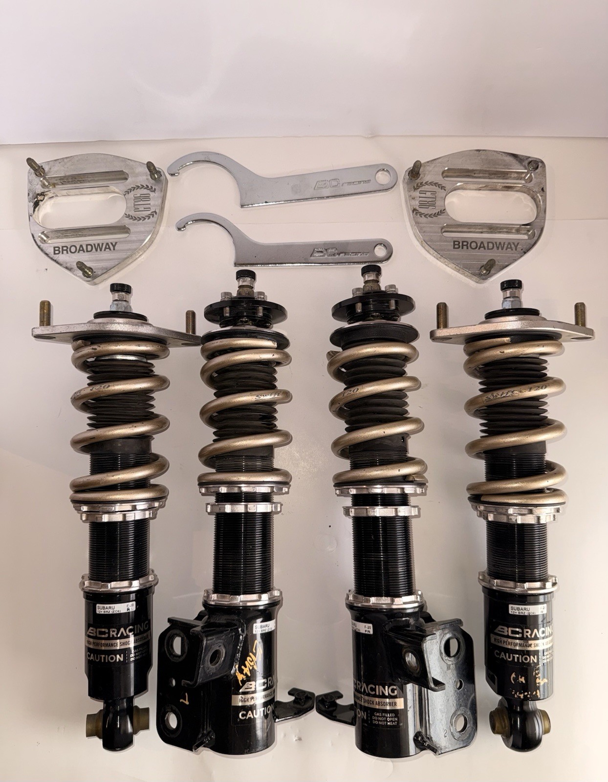 BC RACING COILOVER KIT FOR 2013+ SUBARU BRZ SCION FR-S GT86 USED PAIR SET