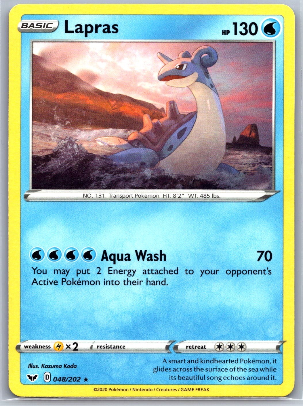 Lapras 048/202 Rare Sword & Shield Pokemon Near Mint Lapras 048/202 Rare Sword & Shield Pokemon Near Mint
