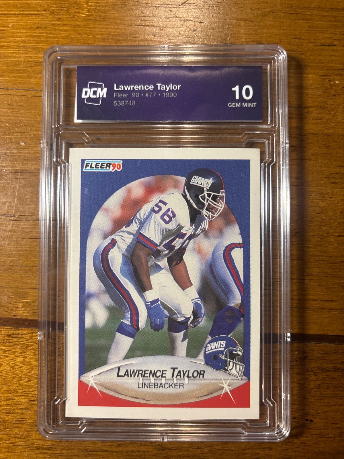 1990 Fleer \'90 Lawrence Taylor #77 New York Giants DCM 10