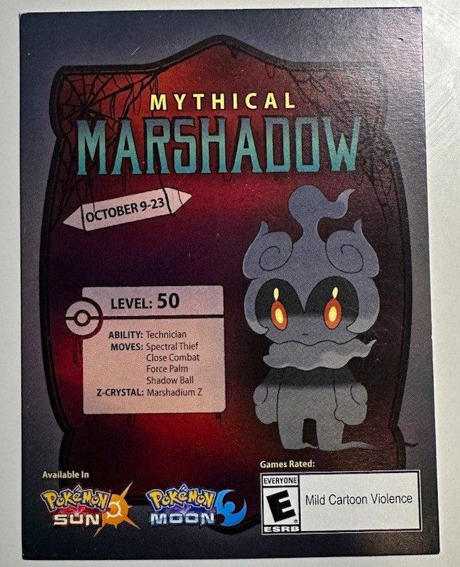 Marshadow GameStop Event Code *Super Rare* | Pokémon Sun and Moon for 3Ds Marshadow GameStop Event Code *Super Rare* | Pokémon Sun and Moon for 3Ds