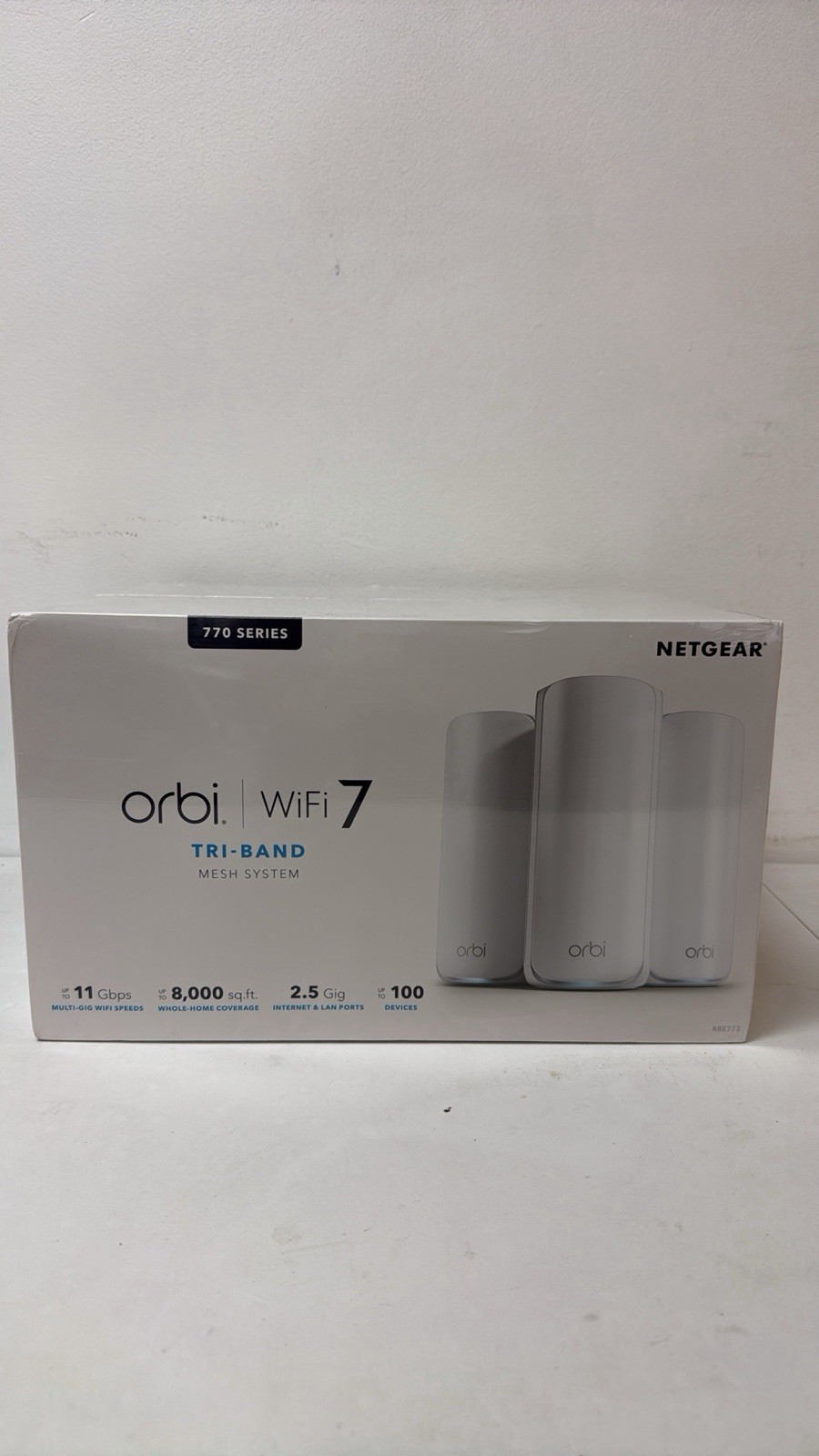 NETGEAR - Orbi 770 Series BE11000 Tri-band Mesh Wi-Fi 7 System (3-pack) - White NETGEAR - Orbi 770 Series BE11000 Tri-band Mesh Wi-Fi 7 System (3-pack) - White