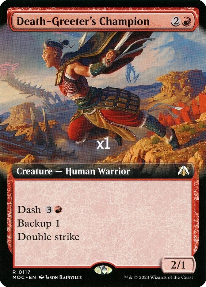 MTG Borderless Commander: March of the Machine MOC Death-Greeter\'s Champion MINT