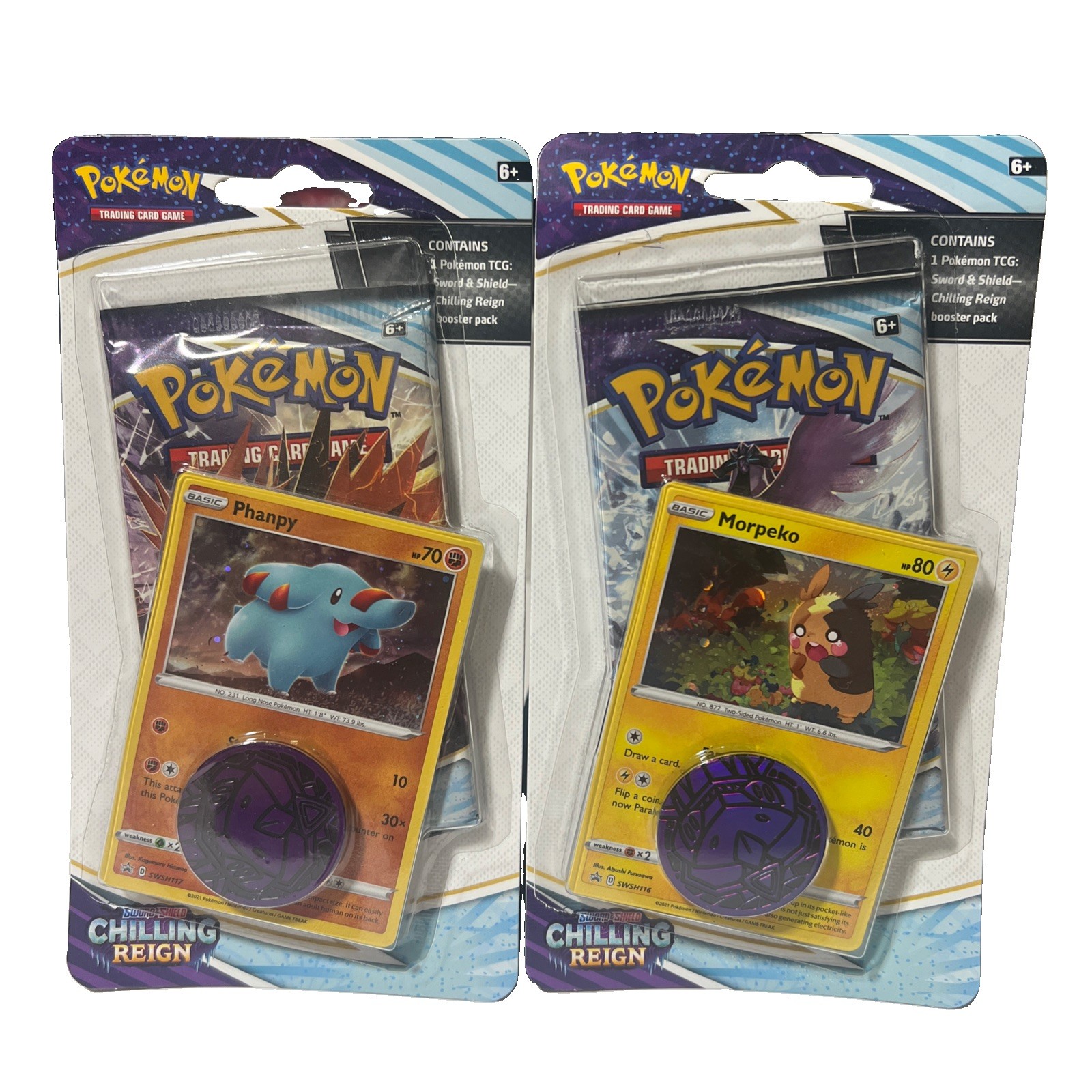 Chilling Reign Checklane Blister Pack Set of 2 - Morpeko & Phanpy Factory Sealed Chilling Reign Checklane Blister Pack Set of 2 - Morpeko & Phanpy Factory Sealed