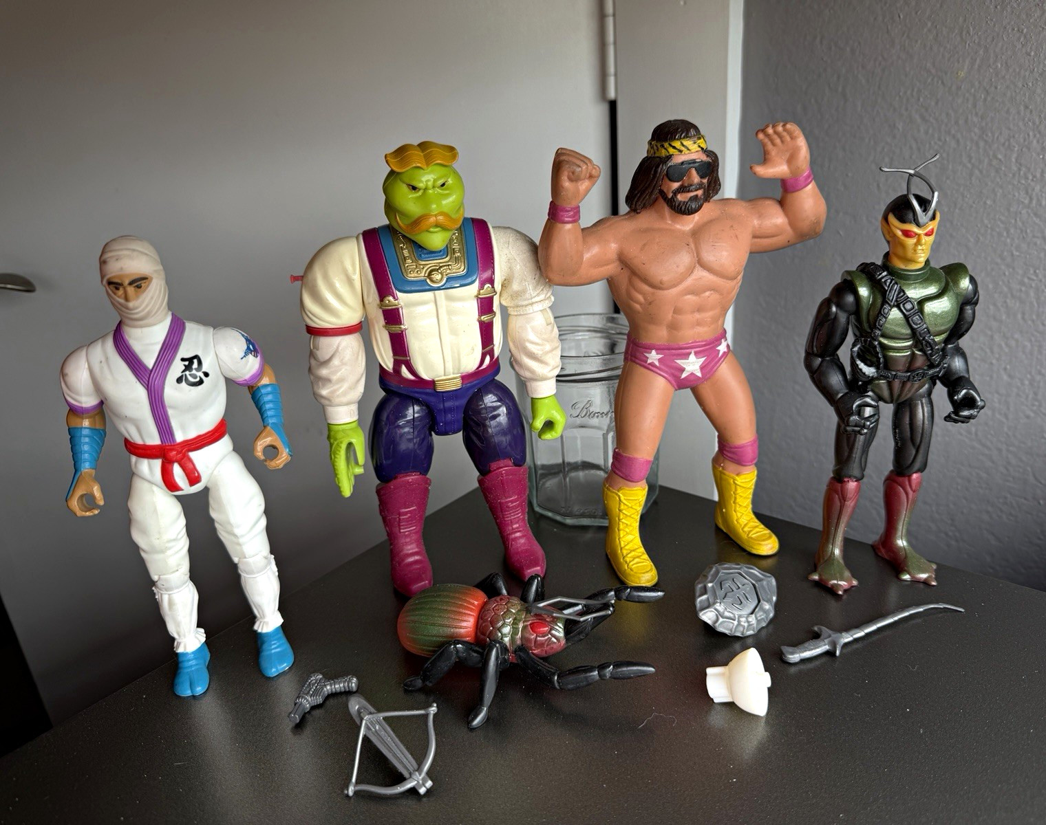 Vintage 1980s action figure lot Coleco Rambo WWF Sectaurs Bravestarr LJN Mattel