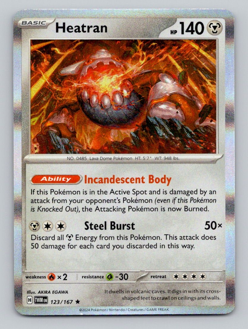 Heatran 123/167 Rare Twilight Masquerade Pokemon Holo Near Mint Heatran 123/167 Rare Twilight Masquerade Pokemon Holo Near Mint