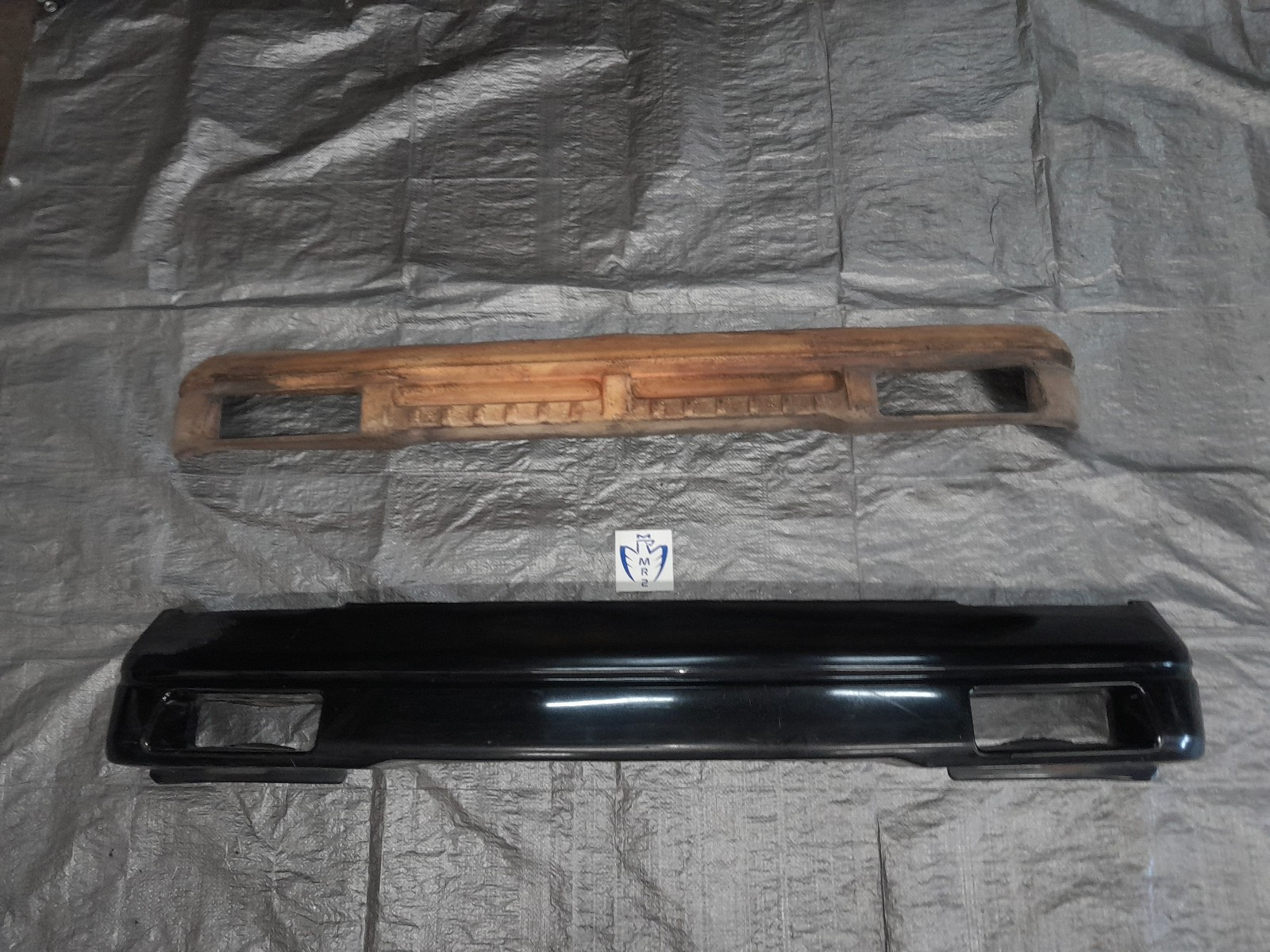 1985-1989 Toyota MR2 Front Bumper with  Foam Absorber Cushion AW11 BLACK 1986