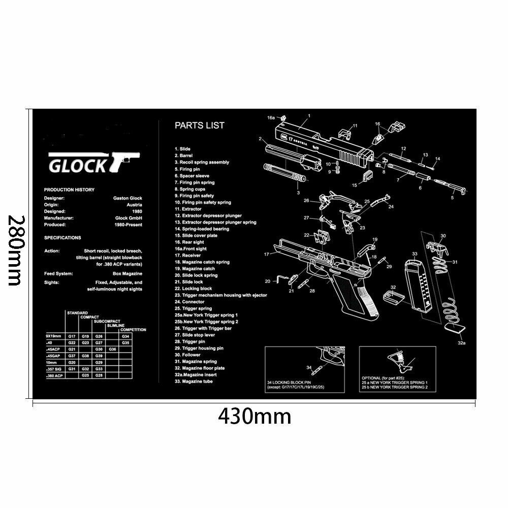 Mouse Pad AR15 AK47 Glock 17 19 1911 SAUER P320 Gun Cleaning Rubber Mat Mouse Pad AR15 AK47 Glock 17 19 1911 SAUER P320 Gun Cleaning Rubber Mat
