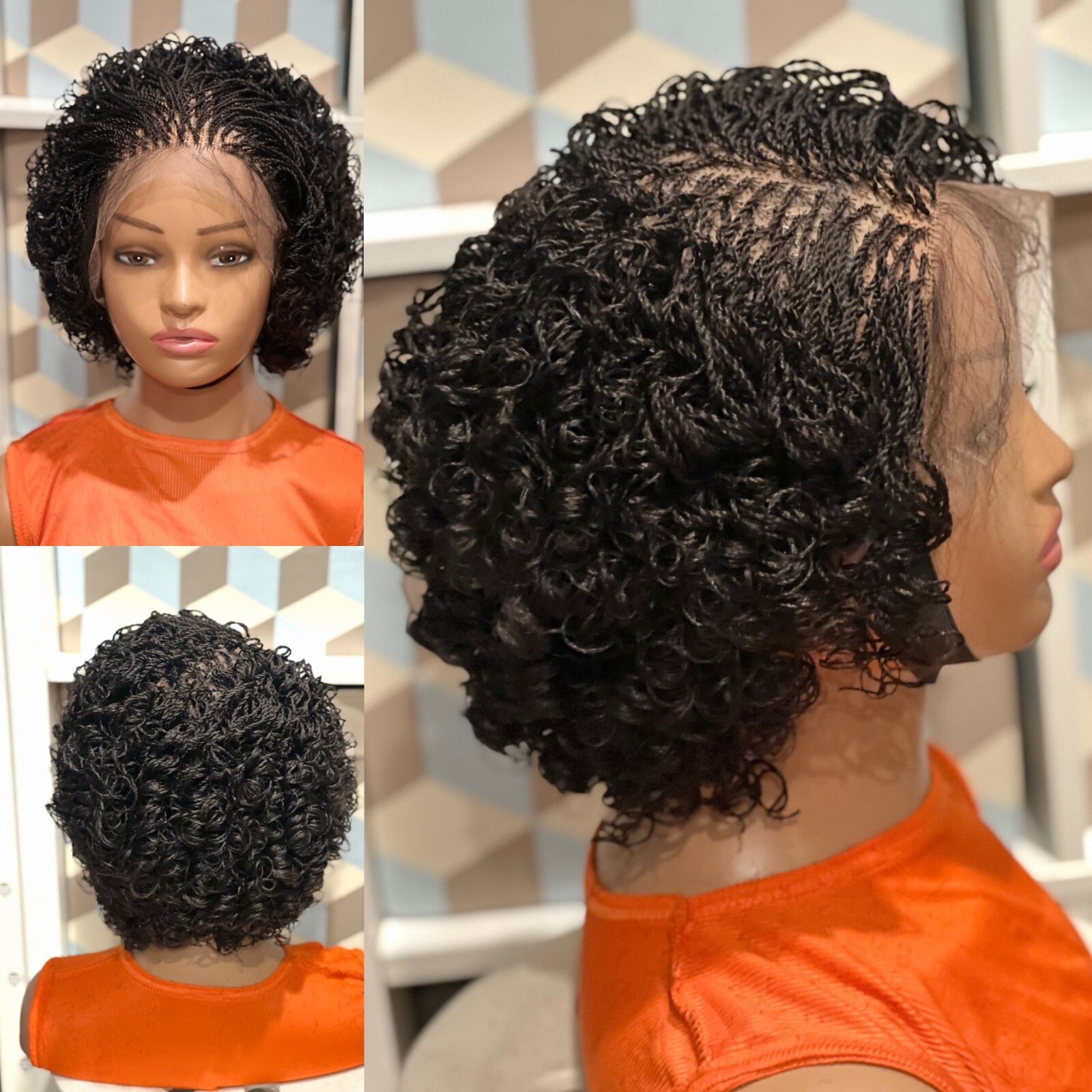 Braided wig: beautiful Handmade braided micro twist wig made on a full lace wig Braided wig: beautiful Handmade braided micro twist wig made on a full lace wig