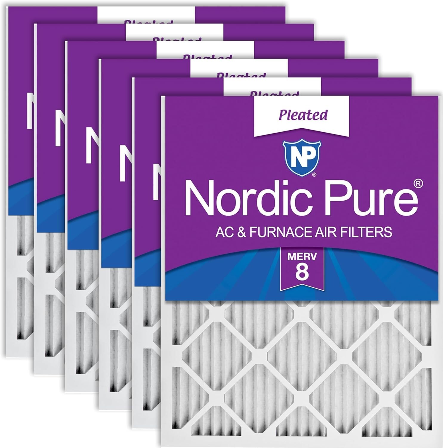 Nordic Pure 14x14x1 Pleated MERV 8 Air Filters 6 Pack 1379 Nordic Pure 14x14x1 Pleated MERV 8 Air Filters 6 Pack 1379
