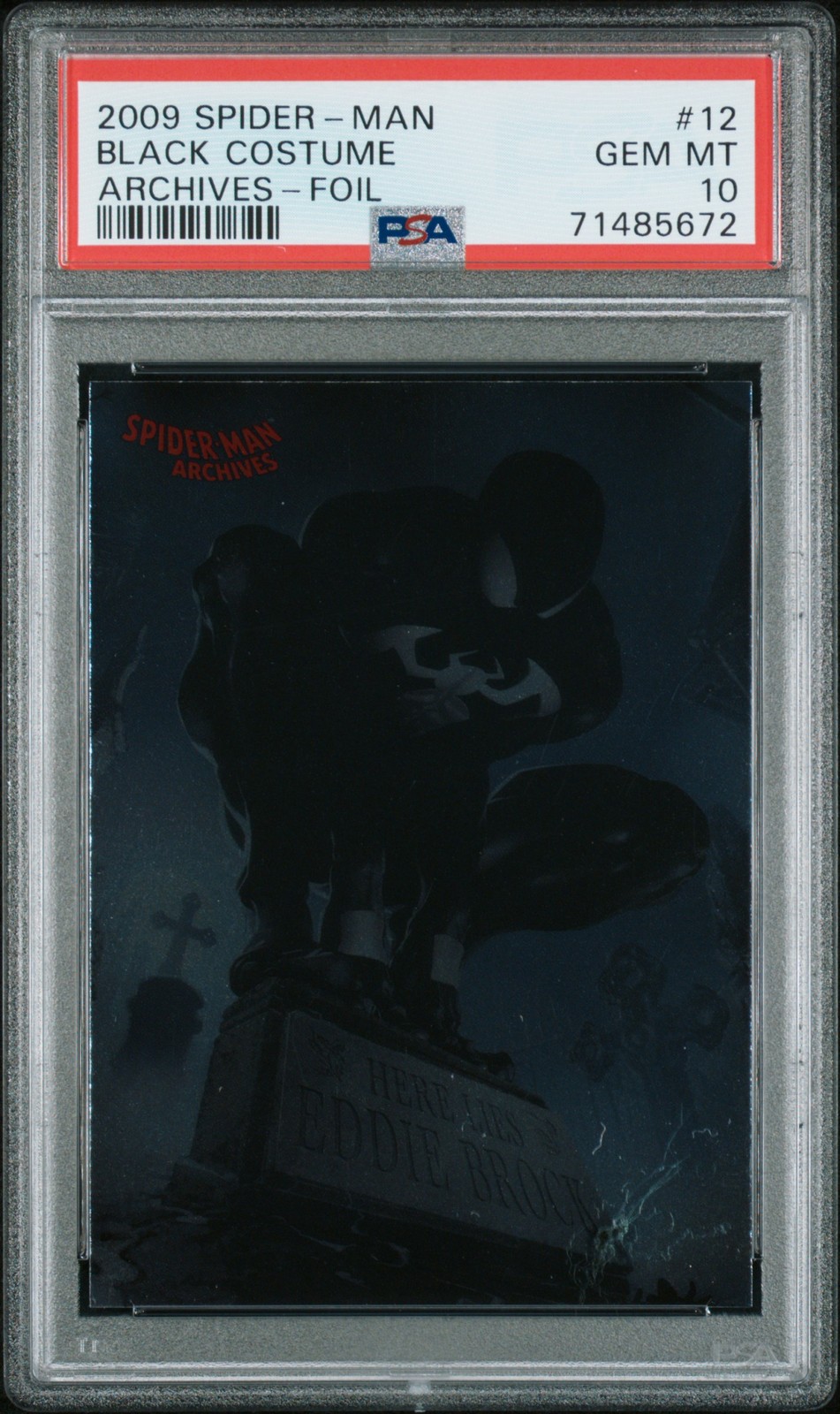 2009 Spider-Man Archives #12 Black Costume Archives-Foil PSA 10 2009 Spider-Man Archives #12 Black Costume Archives-Foil PSA 10