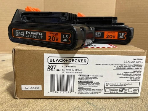 BLACK+DECKER LBXR20-2 PACK- 1.5Ah Lithium 20v Ion Battery- black
