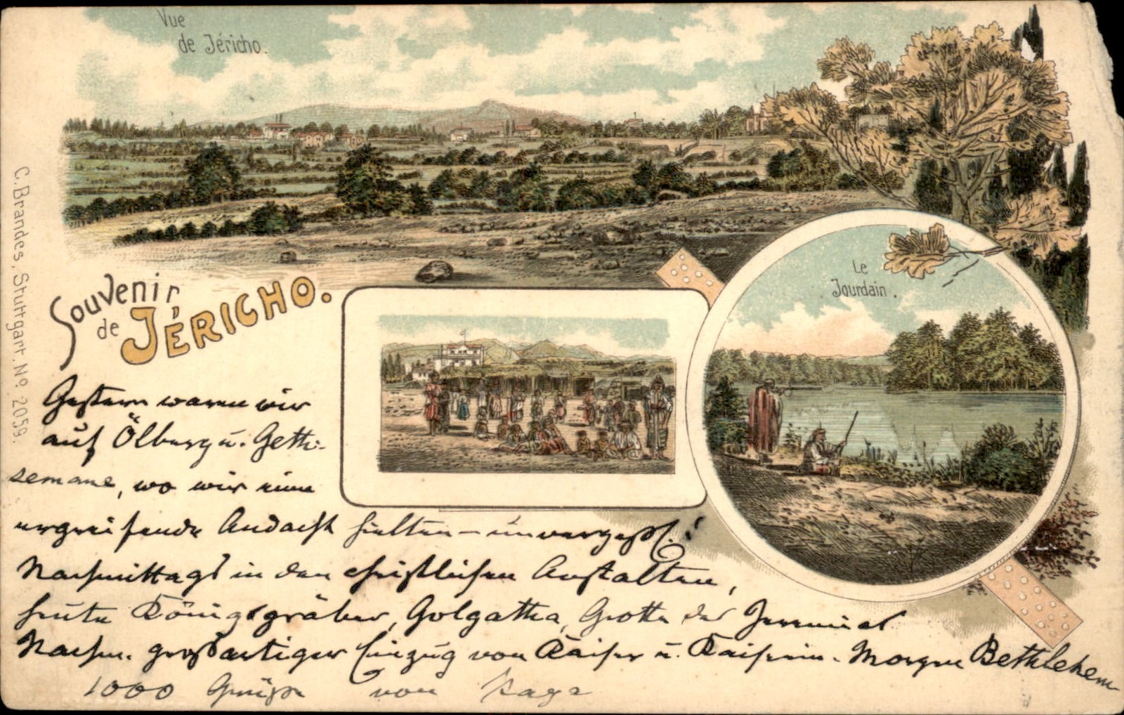 Jericho Palestine German Jerusalem Postmark 1898 Postcard bhn Jericho Palestine German Jerusalem Postmark 1898 Postcard bhn