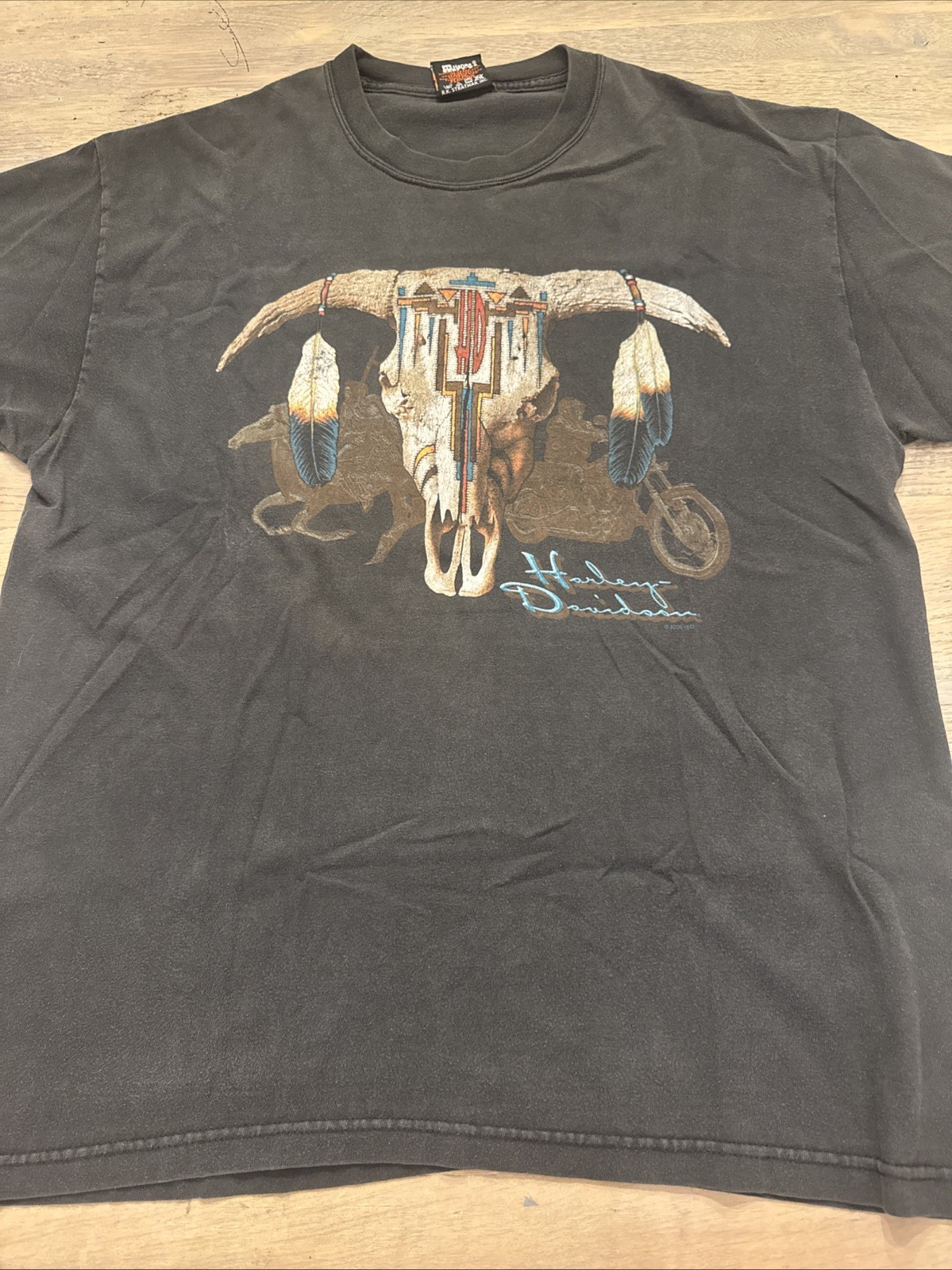 VTG 2000 Harley Davidson Indian Skull Williamsburg Made In USA Mens Large