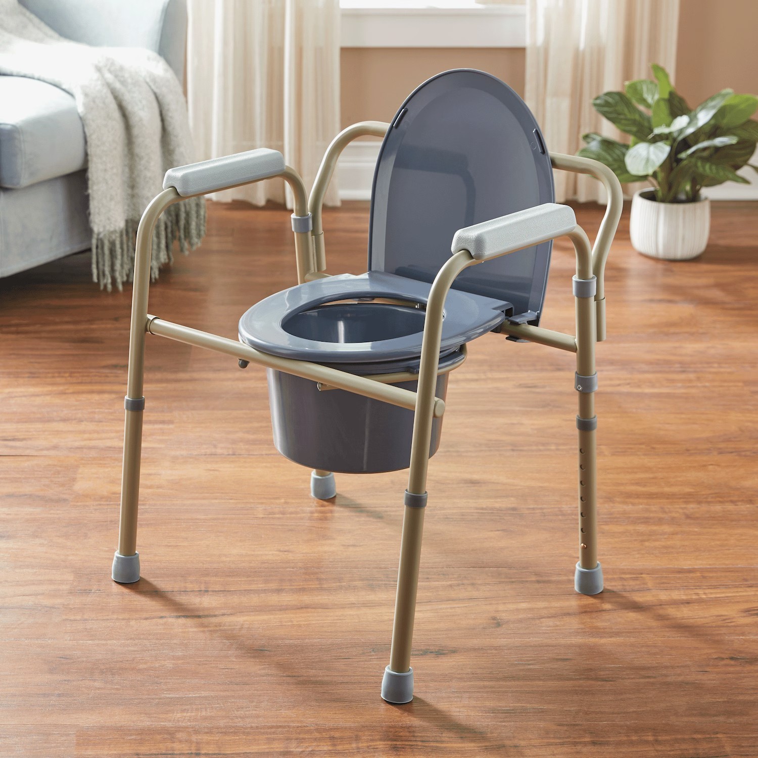 3in1 Adult Toilet Seat Potty Chair Folding Commode Bedside Portable Gray 350 Lbs 3in1 Adult Toilet Seat Potty Chair Folding Commode Bedside Portable Gray 350 Lbs