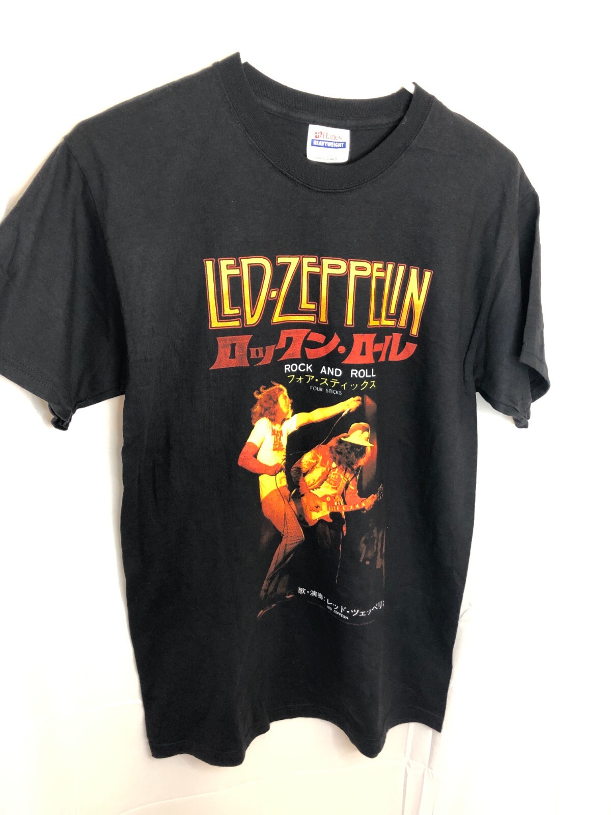 Rare Vtg 2007 Led Zeppelin Japan Tour 45 Tee Shirt Rock Mens S Deadstock Hanes