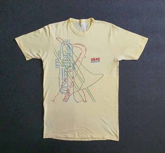 UB40 Band 1982 World Tour Shirt Yellow Reprinted L1122