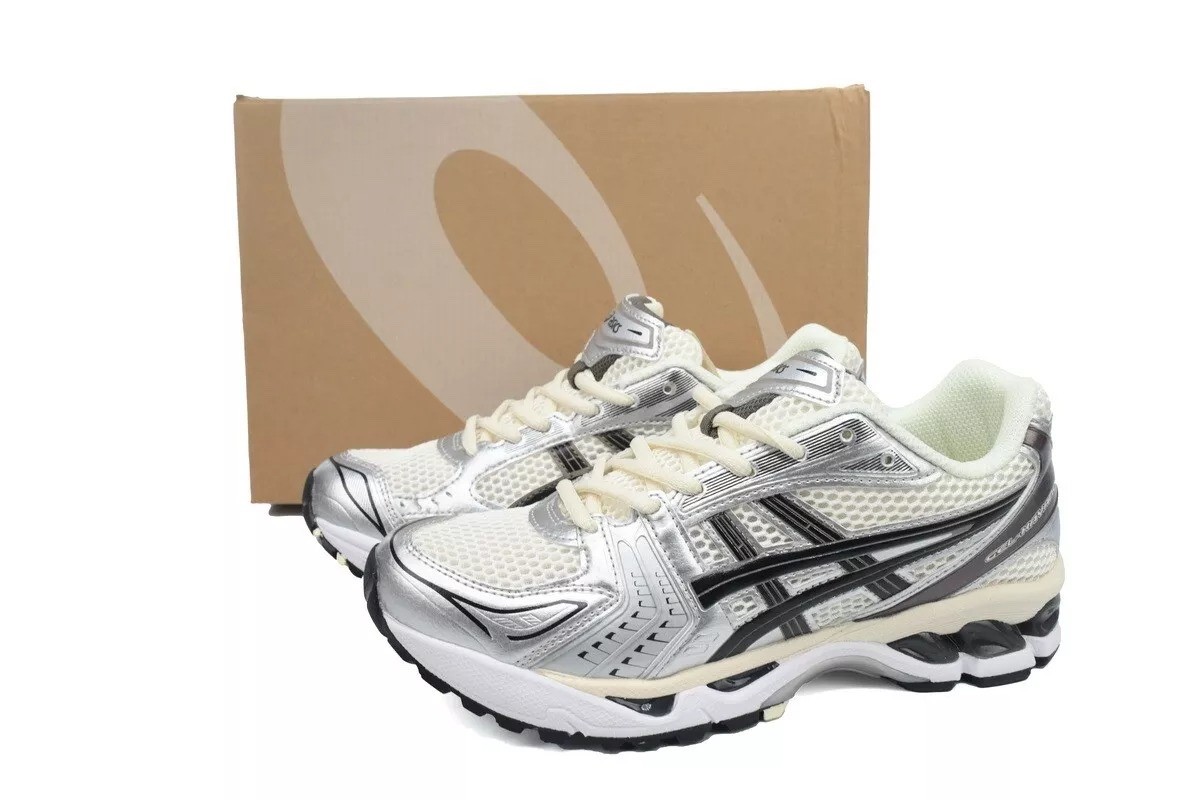 New Asics Gel Kayano 14 Silver Cream man's Sneakers Running Shoes -1201A019-1 New Asics Gel Kayano 14 Silver Cream man's Sneakers Running Shoes -1201A019-1
