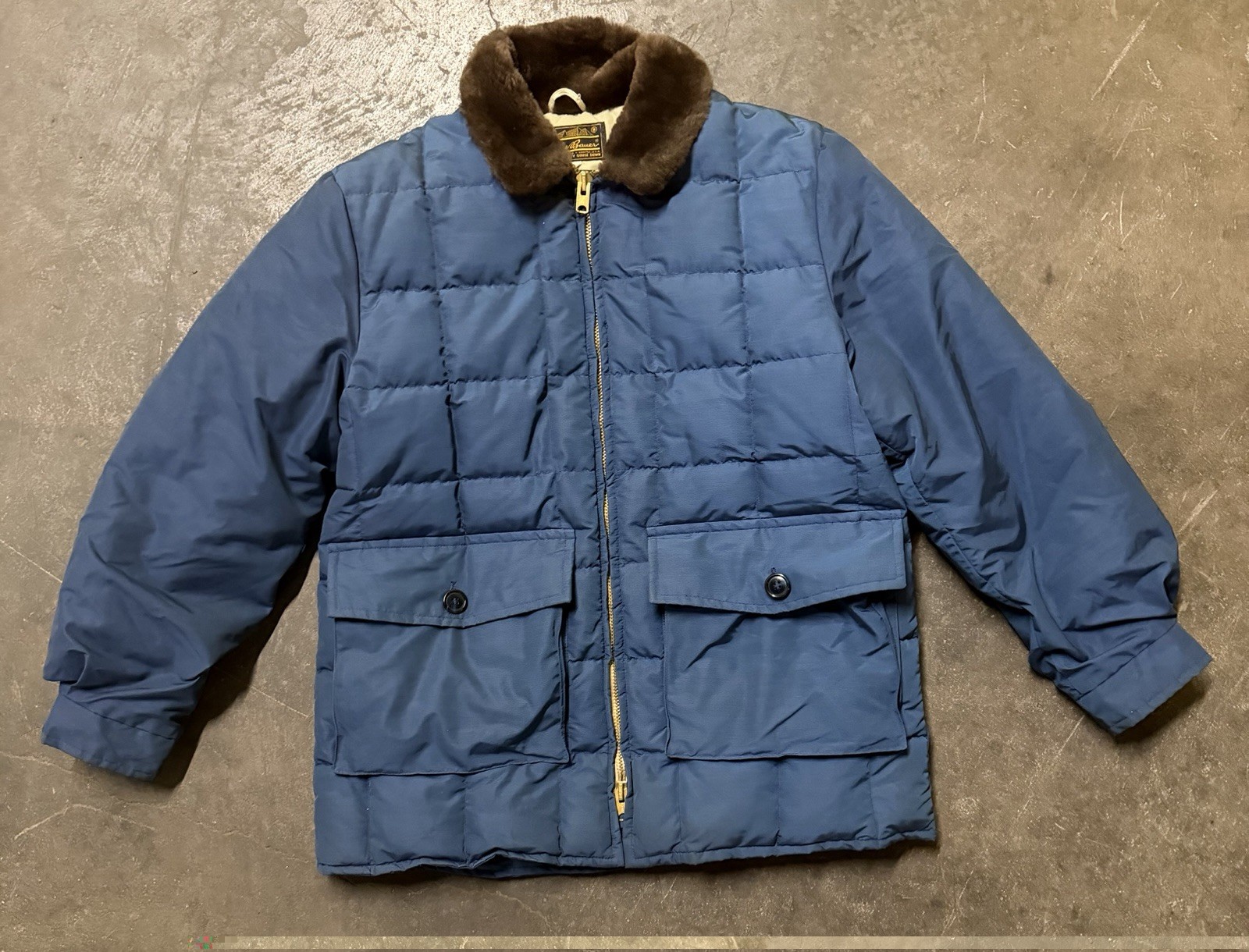 Vintage Eddie Bauer Goose Down Puffer Coat Fur Collar Mens XL Outdoor Hunting Vintage Eddie Bauer Goose Down Puffer Coat Fur Collar Mens XL Outdoor Hunting