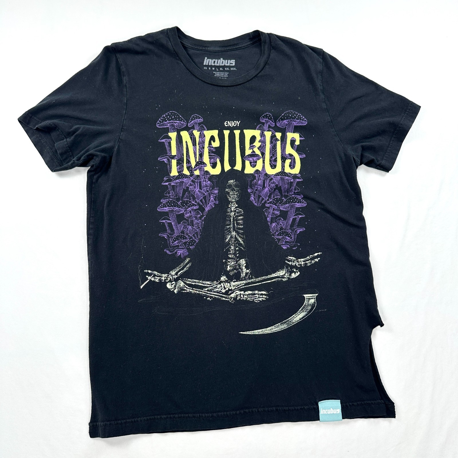 Incubus 2022 Summer Tour T-Shirt Large Black Mushroom Reaper Concert Tee Incubus 2022 Summer Tour T-Shirt Large Black Mushroom Reaper Concert Tee