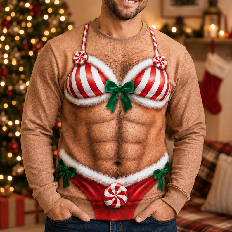 Personalized Funny Christmas Sweatshirt Gag Unisex Full Size