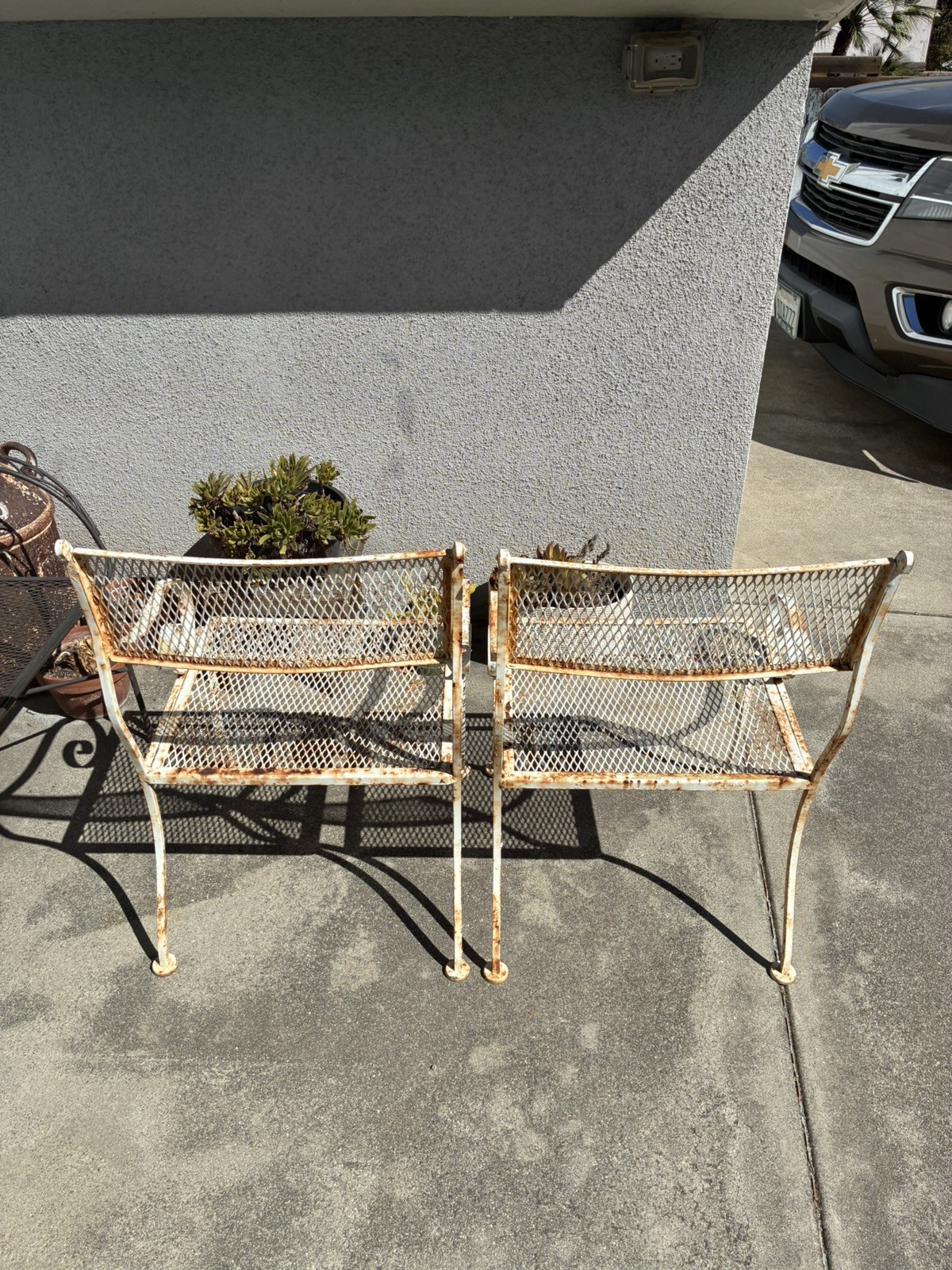 2 Vintage  Wrought  Chairs 
