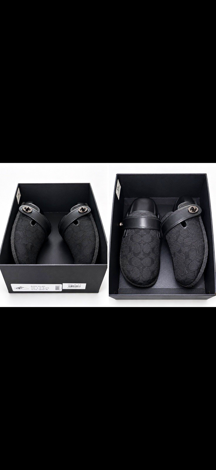 Men\'s Black Canvas Slip-On Casual Shoes Round Toe Rubber Sole US 6 New Box