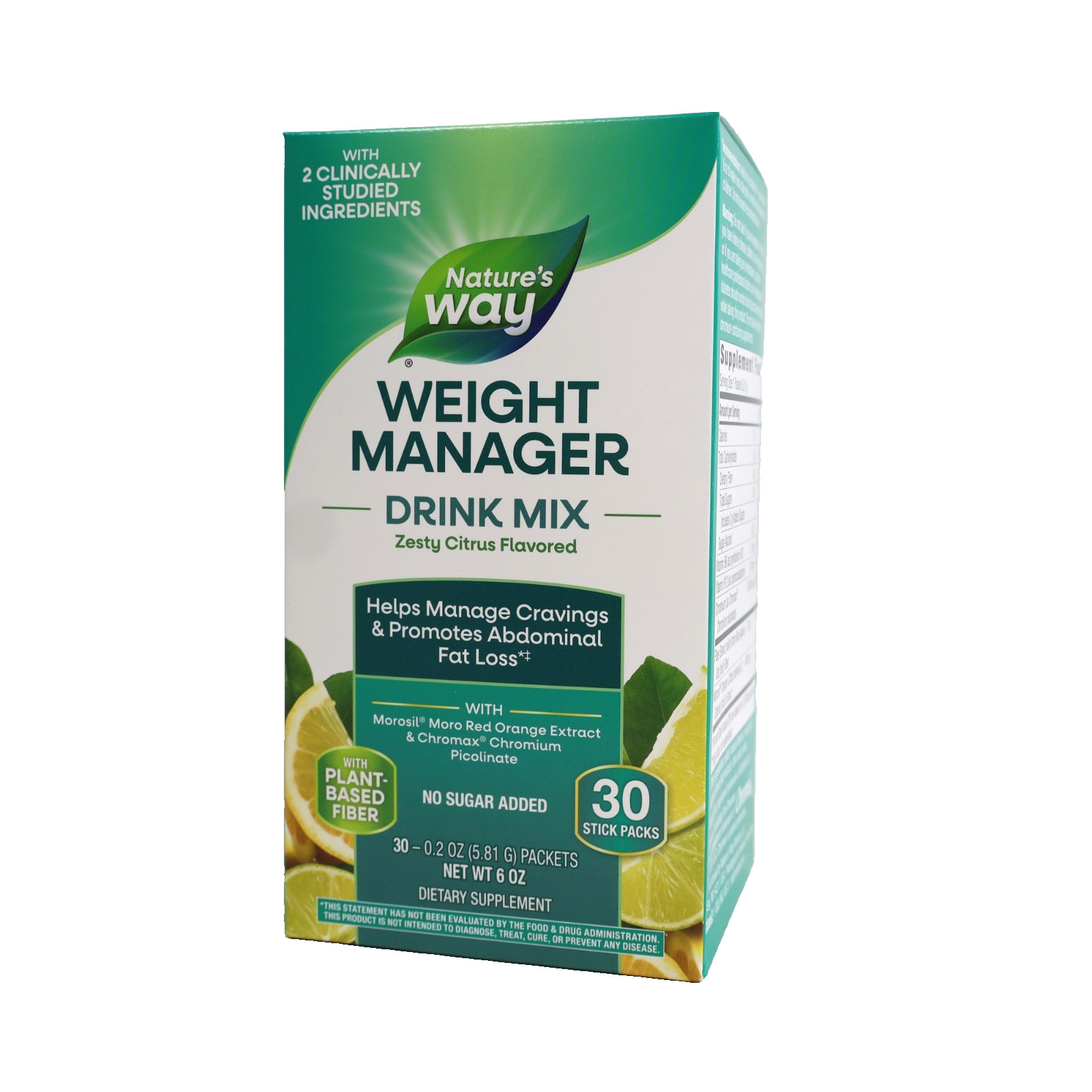 Nature\'s Way Weight Manager Drink Mix No Sugar Added Zesty Citrus 30ct EXP 12/26 Nature\'s Way Weight Manager Drink Mix No Sugar Added Zesty Citrus 30ct EXP 12/26