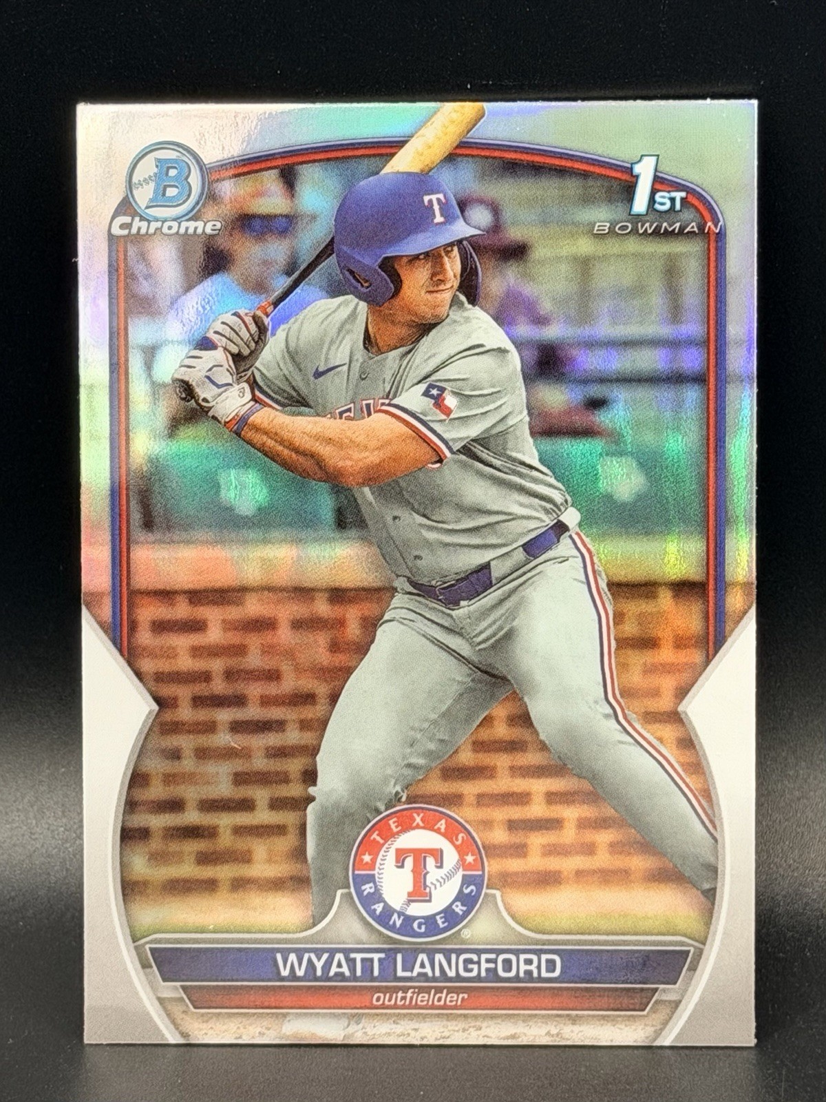 2023 Bowman Draft Chrome Wyatt Langford #BDC-106 Refractor 1st Rangers Rookie