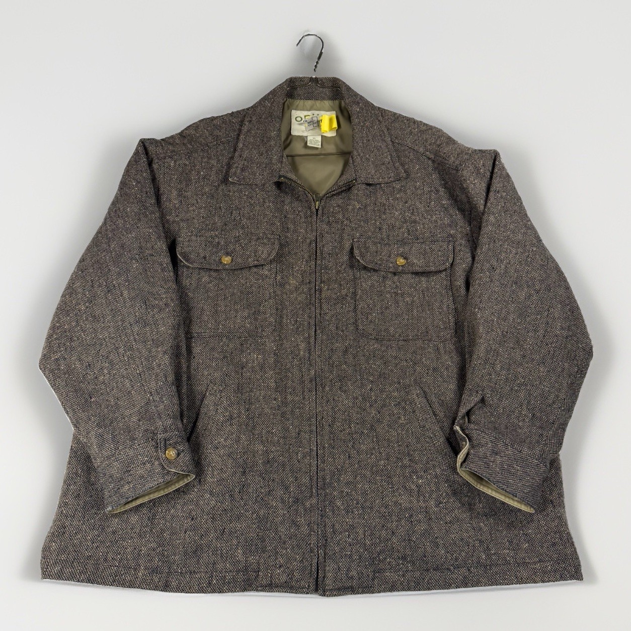 Orvis Wool Jacket Mens XL Zip Field Coat Gray Tweed Orvis Wool Jacket Mens XL Zip Field Coat Gray Tweed