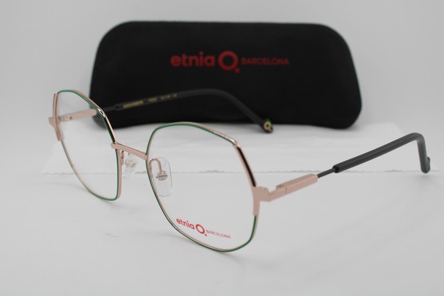 NEW ETNIA BARCELONA ALEXANDRITE PGGR GREEN BLACK GOLD AUTHENTIC EYEGLASSES 53-20