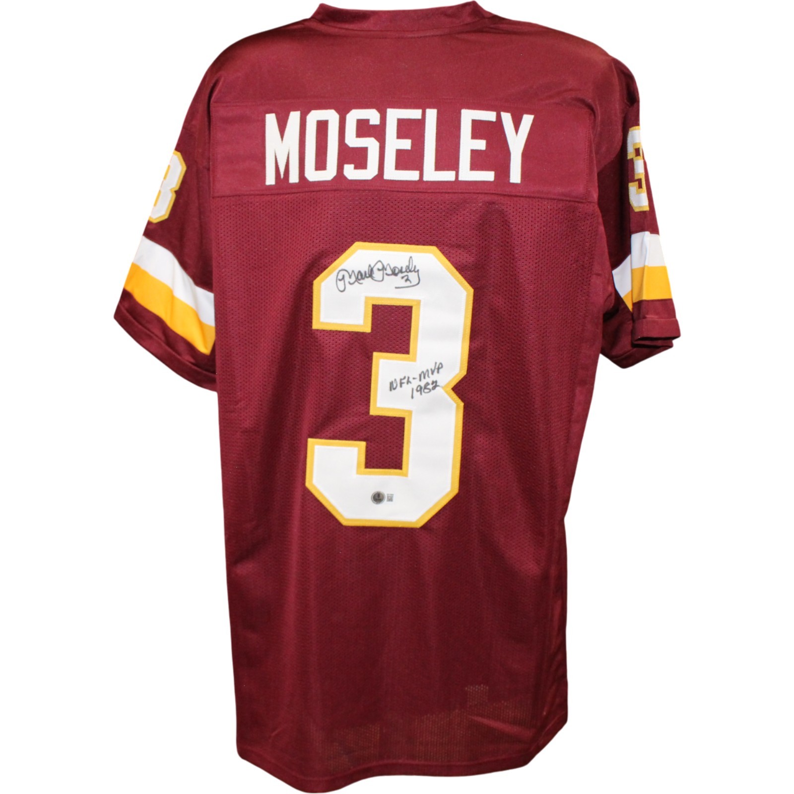 Mark Moseley Autographed Pro Style XL Red Jersey 82 MVP Beckett Witness 54291 Mark Moseley Autographed Pro Style XL Red Jersey 82 MVP Beckett Witness 54291