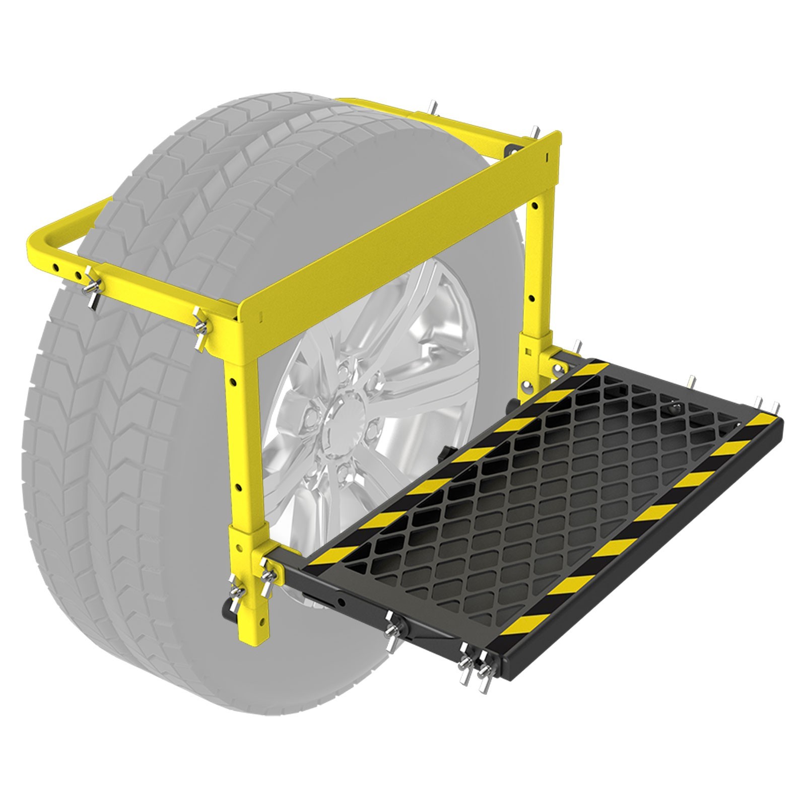Upgraded Dual-Layer Adjustable Tire Step for Truck Folding Wheel Step Table