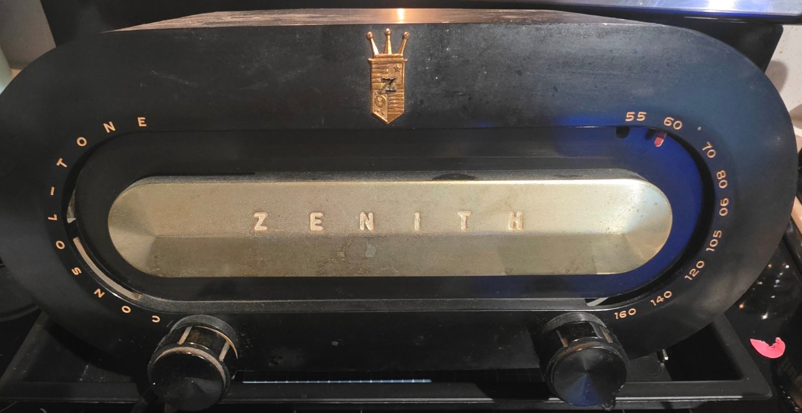 Vintage 1951 Zenith H511 Owl Eye Tube Racetrack Radio Bakelite Untested Repair