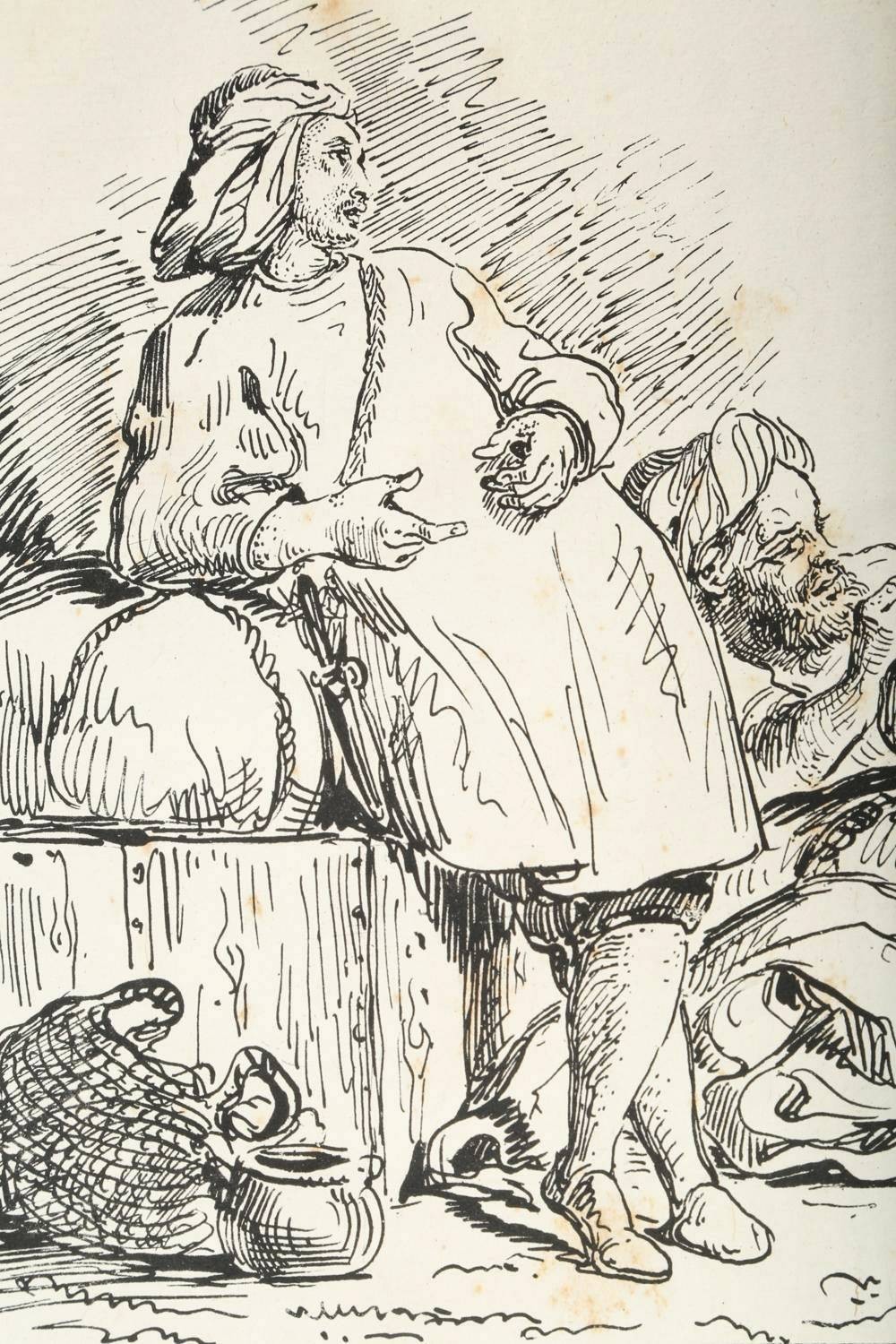 Antique Eugene Delacroix Fine Art Lithograph Home Wall Decor Ready To Hang