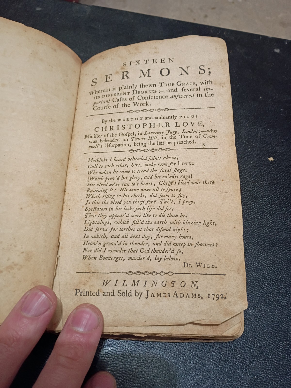 Sixteen Sermons By Christopher Love, Printed By Johns Adams 1792 Signed By Owner