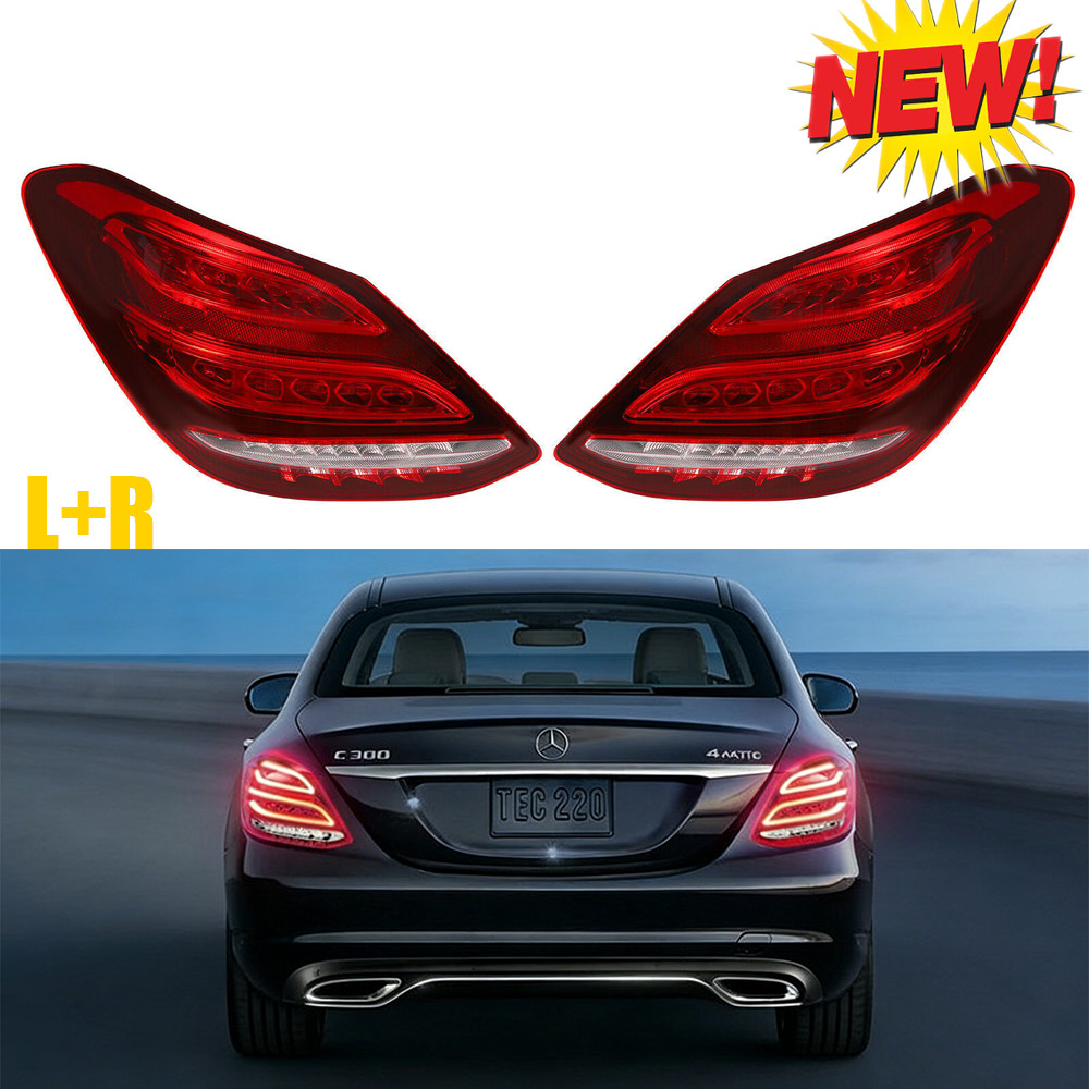 LH & RH Pair Tail Lights For 2015-2018 Mercedes Benz C-Class W205 LED Taillights